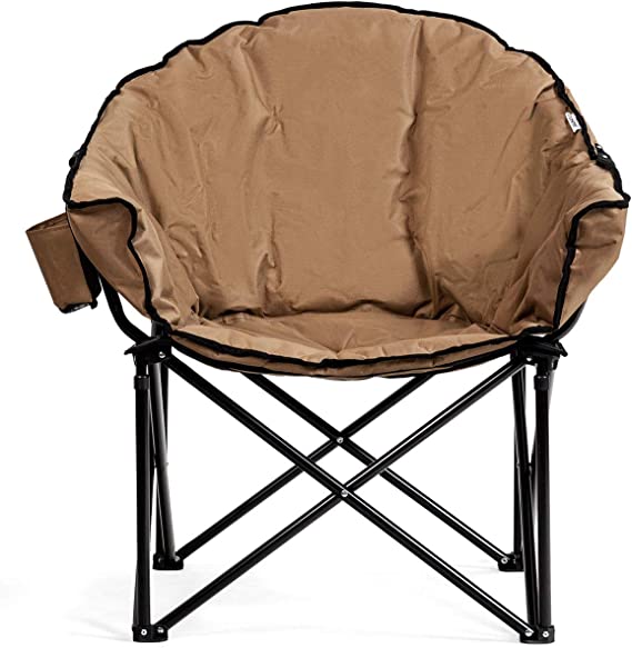 Stable and Long-Lasting Construction: Crafted with a heavy-duty steel frame, the saucer recliner ensures stability and durability for long-term use. The premium Oxford fabric is easy to clean and maintain. This portable chair boasts a strong load-bearing capacity, supporting weights of up to 300 lbs.