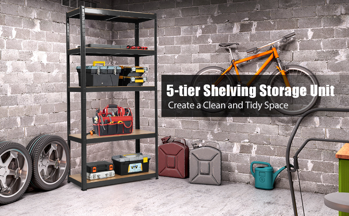 Versatile Home, Office, or Garage Storage: Elevate your storage game! Ideal for home, office, or garage use, this multipurpose shelving unit accommodates everything from kitchen appliances to office supplies. Keep your space tidy, efficient, and ready for anything.