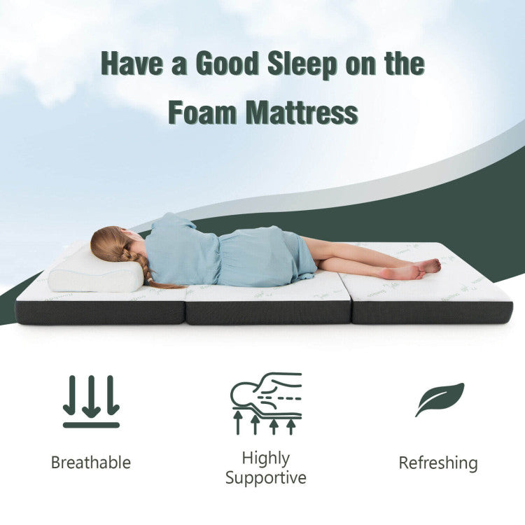 Unmatched Support and Comfort: Inside the fabric cover, you'll find a highly supportive 4-inch foam mattress designed to contour to your spine's curves, alleviating pain points, and maximizing comfort. The breathable mesh border and base fabric prevent heat buildup, providing you with a cool and cozy sleep experience.