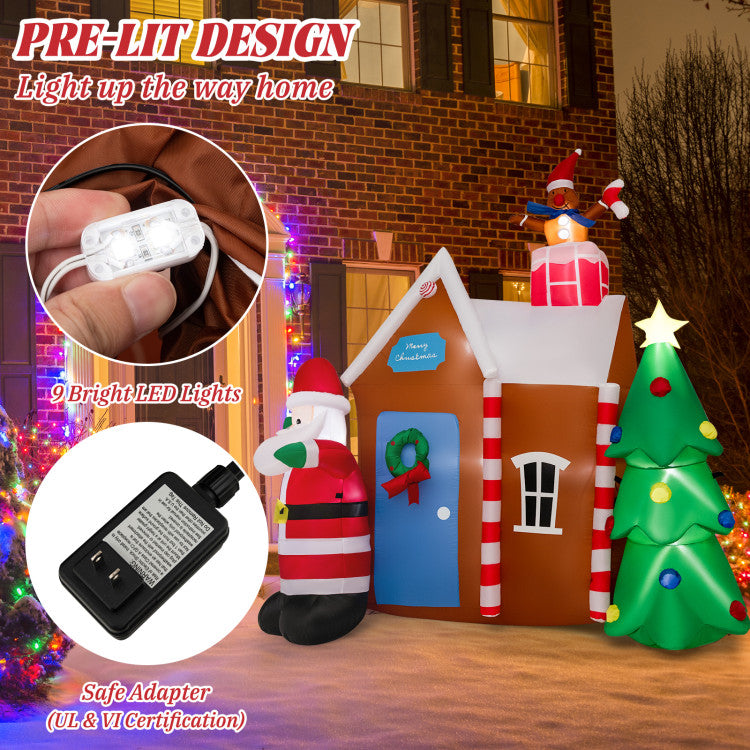 Brilliantly Illuminated: With 9 bright LED lights nestled inside, this inflatable decoration not only adds a cheerful glow to your yard but also serves as a guiding light during the dark winter nights. Rest assured, the included UL and VI-certified adapter guarantees safe and reliable usage.