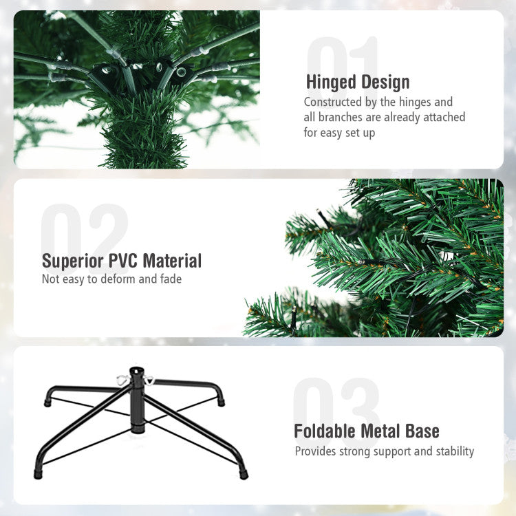 Sturdy Iron Stand: The Christmas tree uses metal stands instead of cheap plastic stands. The iron stands will provide stronger support and stability for the Christmas tree. It will serve you for a long time.