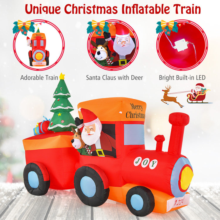 Exquisite Christmas Inflatable Train: Elevate your holiday decor with this exquisite train-shaped Christmas inflatable. Featuring a delightful assortment of classic Christmas characters, this unique decoration will instantly become the centerpiece of your courtyard, captivating all who see it.
