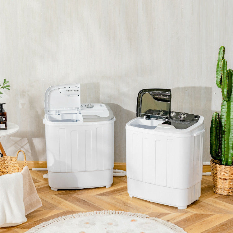 Super Compact and Portable: Introducing our ultra-compact and lightweight twin-tub portable washing machine, perfect for those with limited space in dorms, apartments, RV, or even for camping trips!