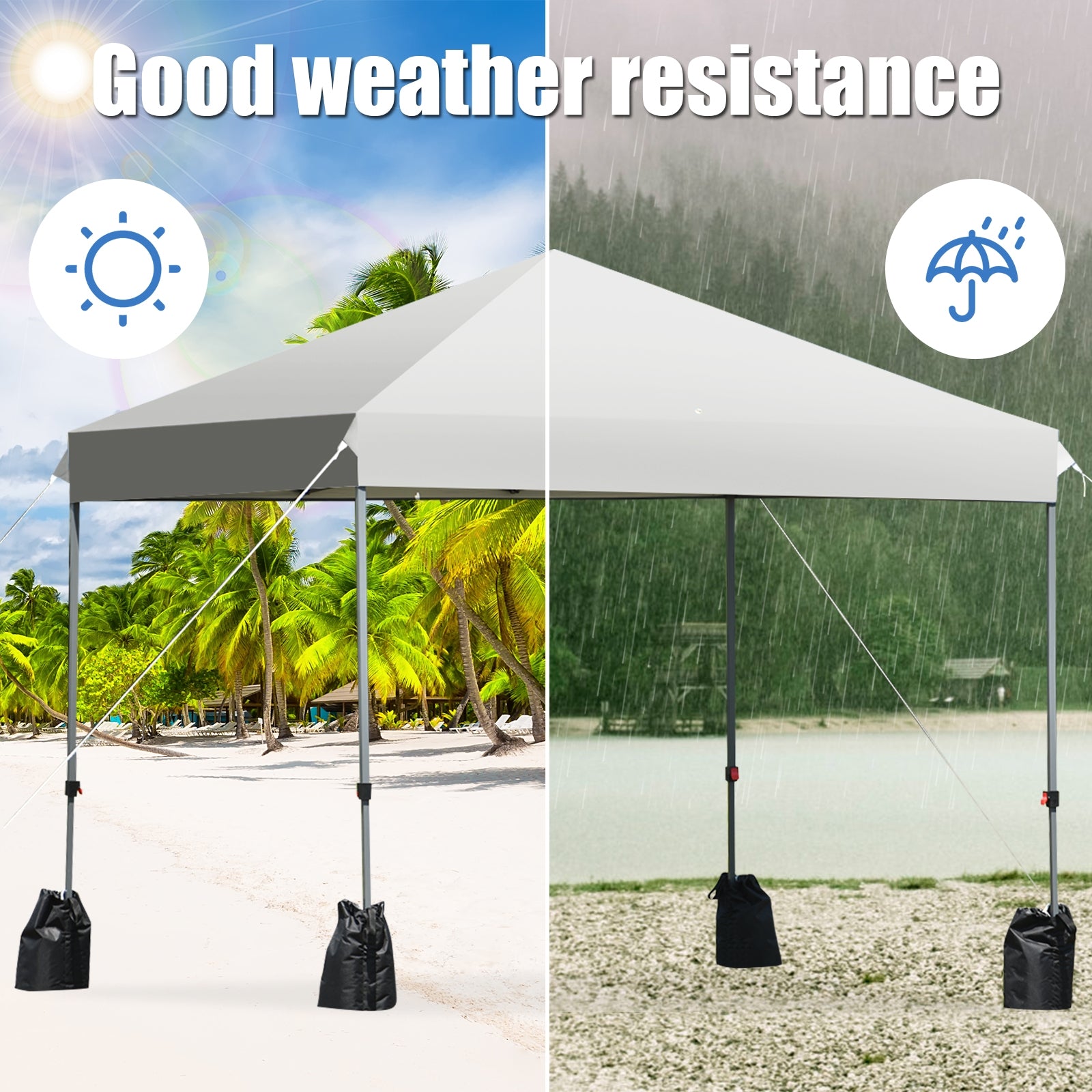 High-Quality Canopy Material: The top cloth of the canopy is made from thickened fabric with a special coating, offering sun protection and water resistance. It is also flame-retardant and holds the CPAI-84 certification for added safety.