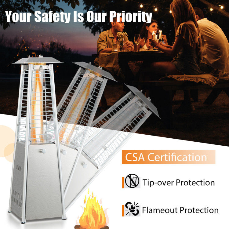 Safety before Everything: Your safety is our priority. Therefore, this portable tabletop heater with CSA certification is designed with tip-over protection and flameout protection. We suggest that please always maintain proper clearance to combustible materials (24” away from the top and 36” away from each side).