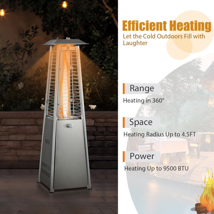 Efficient Heating: With 9500 BTU heating power, this pyramid propane heater produces sufficient yet steady warmth to let the cold outdoors fill with laughter. Besides, the 4.5 sq. ft heating area and 360° heating range make this outdoor tabletop heater deliver comfortable warmth to everyone around.