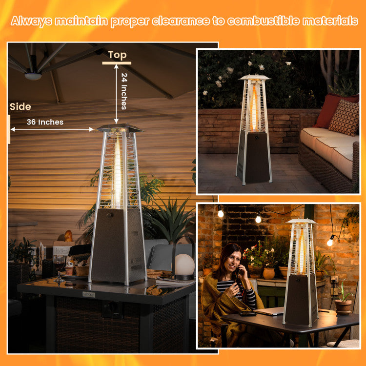 Safety before Everything: Your safety is our priority. Therefore, this portable tabletop heater with CSA certification is designed with tip-over protection and flameout protection. We suggest that please always maintain proper clearance to combustible materials (24" away from the top and 36" away from each side).