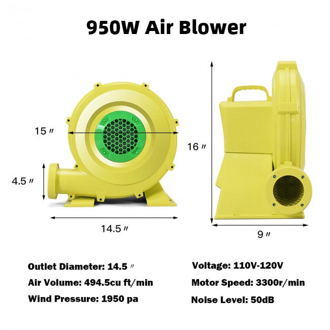 950 W 1.25 HP Air Blower Fan Pump for Bounce House