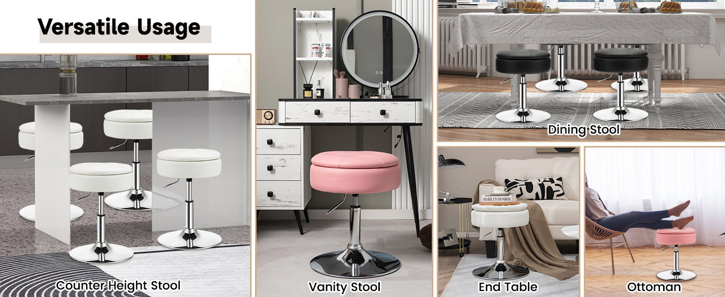 Widely Use and Easy Assembly: The button-tufted surface and timeless design make our vanity stool a perfect match for any interior. Showcase your exquisite taste in the bedroom, makeup room, or living room. With easy assembly guided by detailed instructions, this chic and functional piece effortlessly complements any space, creating a statement of sophistication.