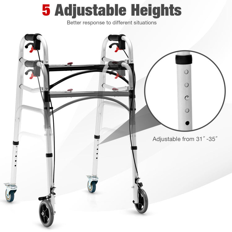Multifunctional walker, 5-level height adjustable: This upright walker is height-adjustable from 31 inches to 35 inches to meet the needs of people of different heights. Additionally, you can use the removable and reversible seat cushion to turn the walker into a seat, bathroom safety grab bar, and standing aid if you wish.