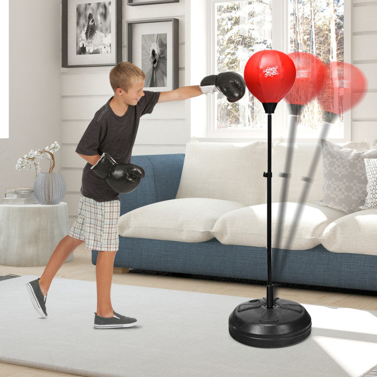 Height That Suits You: Our punching bag is adaptable, ranging from 47" to 60.5" in height. Perfect for both adults and kids over 8 years old, it's an ideal addition to your home gym or family fitness routine.