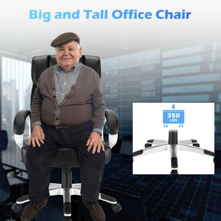 Sturdy & Spacious Seating: Unmatched stability with a robust metal base, supporting up to 300 lbs. Wide seat design caters to the comfort of big and tall users. Ideal for those seeking a reliable and spacious computer desk chair.
