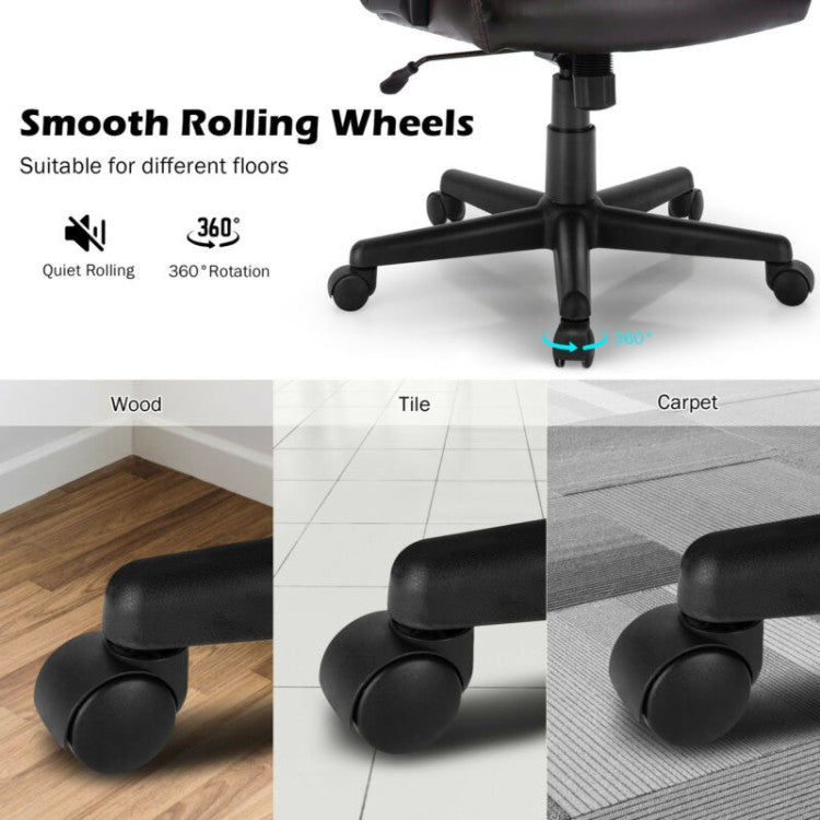 360° Swivel Freedom: Boost your productivity with a 360° swivel design, allowing seamless communication without leaving your seat. Silent movement in all directions, thanks to 5 premium smooth-rolling wheels, grants you unmatched flexibility.