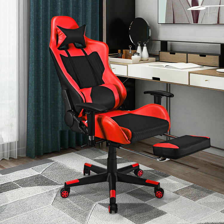 Supreme Comfort, Ultimate Relaxation: Immerse yourself in luxury with our ergonomic gaming chair featuring thick sponge padding, soft PU leather, and a high backrest. Experience the cradle-like comfort that reduces fatigue, making every gaming session a pleasure. Elevate your relaxation with the soft headrest and USB massage waist cushion – a perfect blend of indulgence and support.