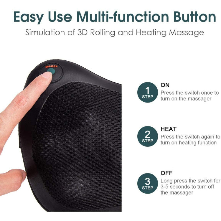 2 Massage Directions: Mimicking the skilled hands of a real massage therapist, our pillow massager features built-in bi-directional movement control. Auto-reversing every minute, ensures a comprehensive massage effect, reaching deep into muscles for effective relief. Let the massage direction automatically change, ensuring a thorough and invigorating massage every time.