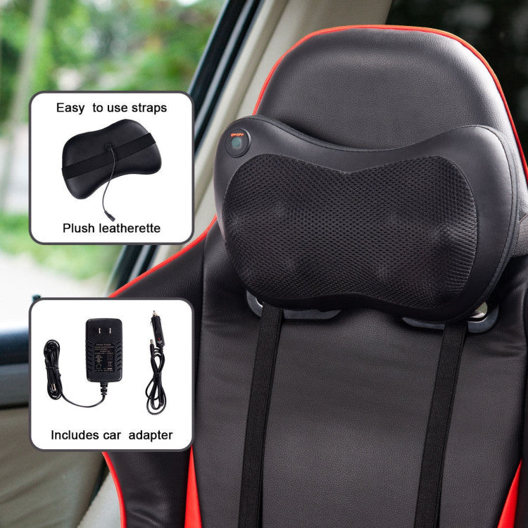 Portable and Lightweight Design: With a sleek 3.5" thickness, this pillow massager boasts a portable and lightweight design. Perfectly contoured to fit behind your neck and body curves, it's ideal for use in the car, office, or home. The included car plug adds convenience for on-the-go relaxation.