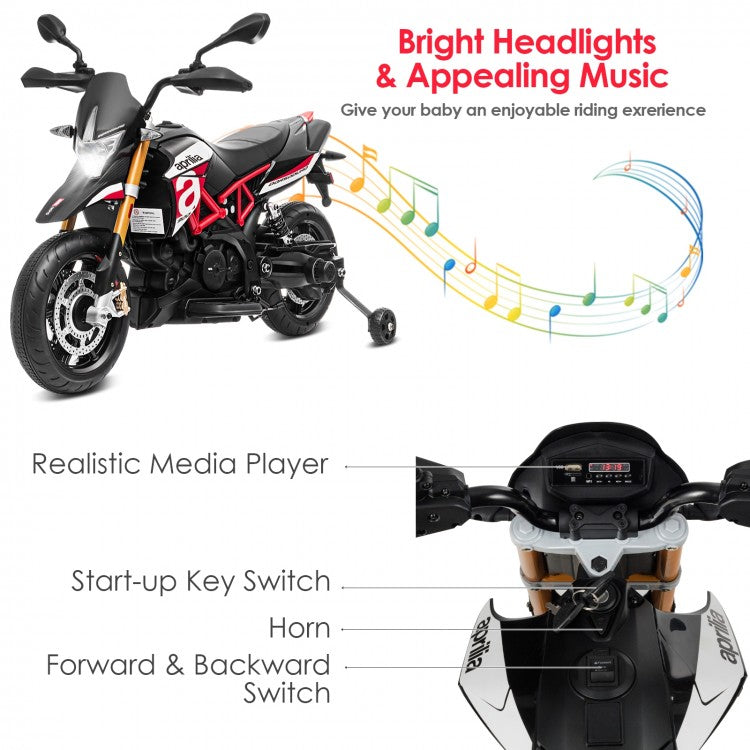 Music and stories entertain children: The motorcycle features a variety of interesting music and stories, which greatly entertains your children. Or your kids can listen to their favorite music as long as you connect your music devices to the motorcycle equipped with USB and MP3 ports. Adjustable volume adds even more convenience. Additionally, headlights and taillights bring light in the dark.