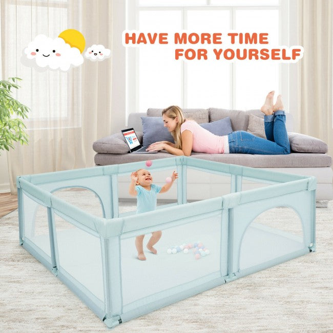 Good Helper for Parents: This portable playpen not only helps develop the child's intelligence but also exercises their body. At the same time, 50pcs colorful ocean balls are included for extra fun. It is perfect for the living room, or child's room, or even turns the backyard into a safe space to play.