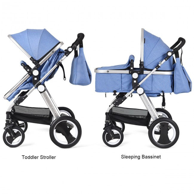 2-IN-1 Baby Stroller: With the 2 in 1 design, this is not only an ordinary baby stroller, but also a warm moving baby bassinet.