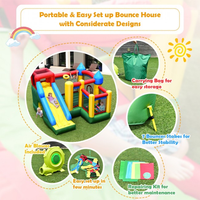 Bounce House with Water Slide Jumper Castle for Kids