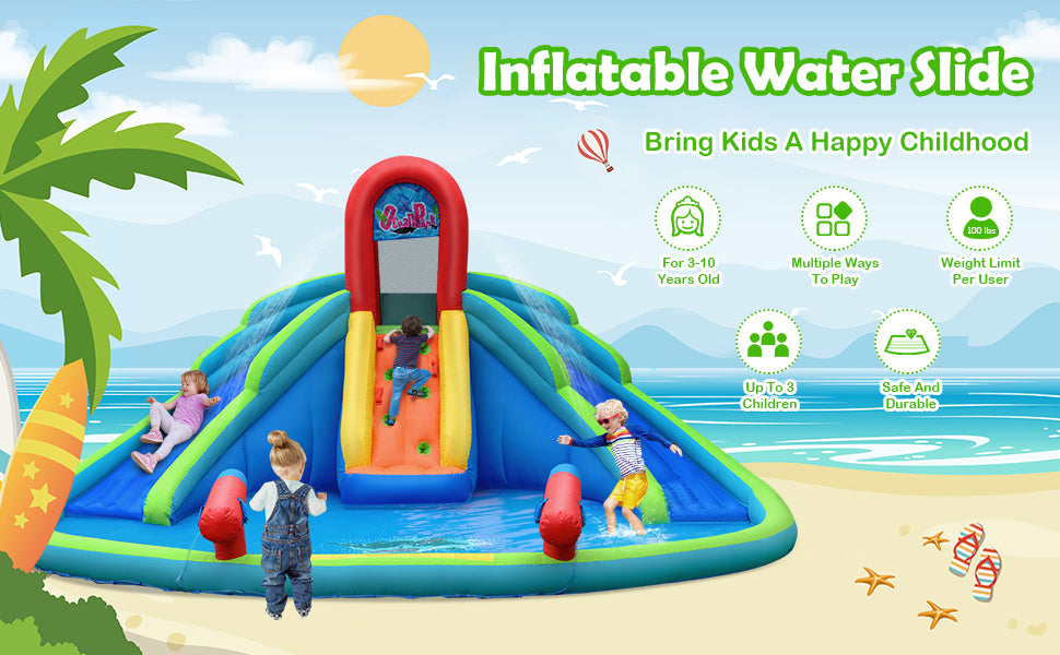 Patio Dual Water Slides Kids Inflatable Water Park