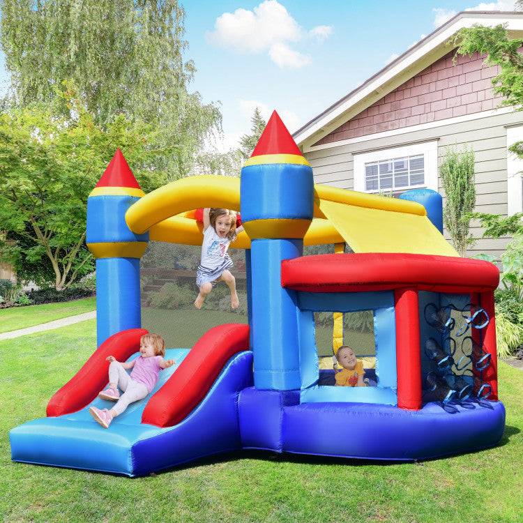 Safe Surroundings: Let your kids jump worry-free! Our bounce house features tall mesh walls that not only provide safety during jumping but also allow excellent ventilation. The mesh netting ensures you can supervise every action.