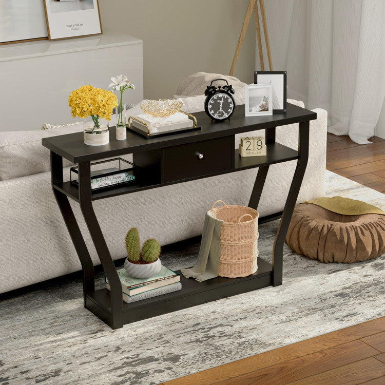Chic Contemporary Design: Experience modern sophistication with sleek lines and curved legs, bringing a stylish and trendy touch to your entryway or living space.