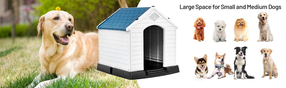 Premium Durability: Crafted from top-tier PP material, our dog house boasts unparalleled toughness, corrosion resistance, and a sleek appearance. Enjoy longevity and a vibrant aesthetic for your pet's cozy haven.