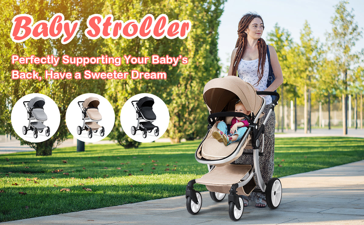 Changing the way parents look at convenience strollers, the unique reversible seat design that allows baby to face you when younger and then face the world as they grow and become more curious. With an air light aluminum frame, it is effortless to push and super lightweight to carry. This toddler and baby stroller includes: durable, stylish lightweight aluminum frame with large seat area and 5-point safety harness, adjustable canopy with peek-a-boo window, parent cup holder and side storage pocket, compact fold with auto lock and carry strap, smooth glide, anti-shock front wheels and toe tapping rear wheel locks.