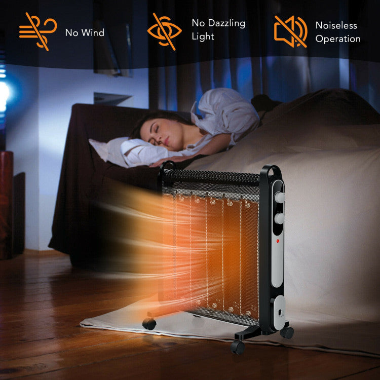 Energy-Efficient and Whisper-Quiet: Enjoy cost savings as this electric heater automatically stops heating once the room reaches your selected temperature, reducing your electricity expenses. Plus, its noiseless operation won't disrupt your work or sleep, delivering ultimate comfort.