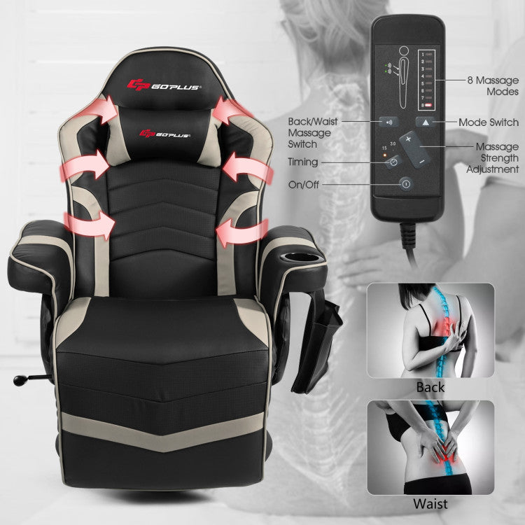 Relaxing Massage Feature: Enjoy soothing massages with this gaming chair, featuring 4 massage zones (2 on the back, and 2 on the lumbar) to relieve tension in your body. Customize your experience with 8 massage modes and adjustable intensity, position, and duration.