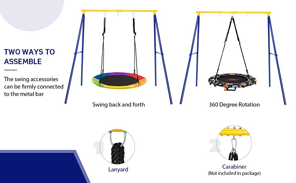 Easy to Assemble Swing Stand: The Swing accessories can be firmly connected to the metal bar.