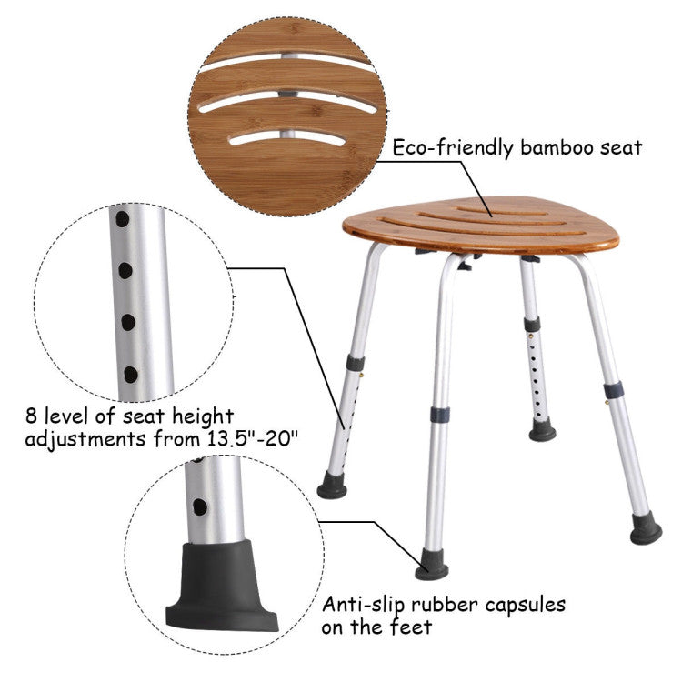 Stability and Adjustability: Equipped with suction-cup tips on all legs, preventing slips or overturns, while the chair's height adjusts in 8 levels to suit varied requirements.