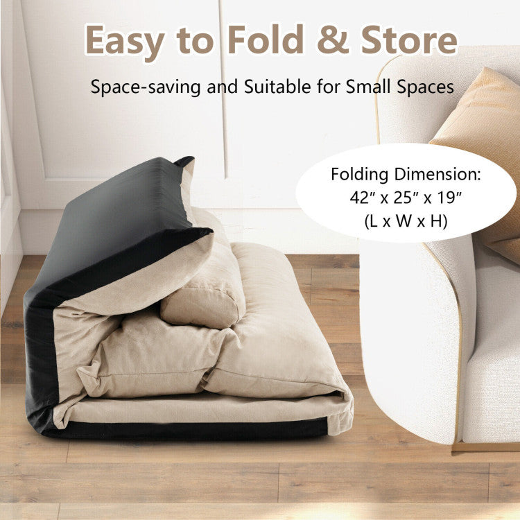 Space-Saving Design: Easily fold and store the futon couch bed when not in use, making it an ideal solution for limited spaces. Store it in a corner or under the bed in its flat mode for efficient space utilization.