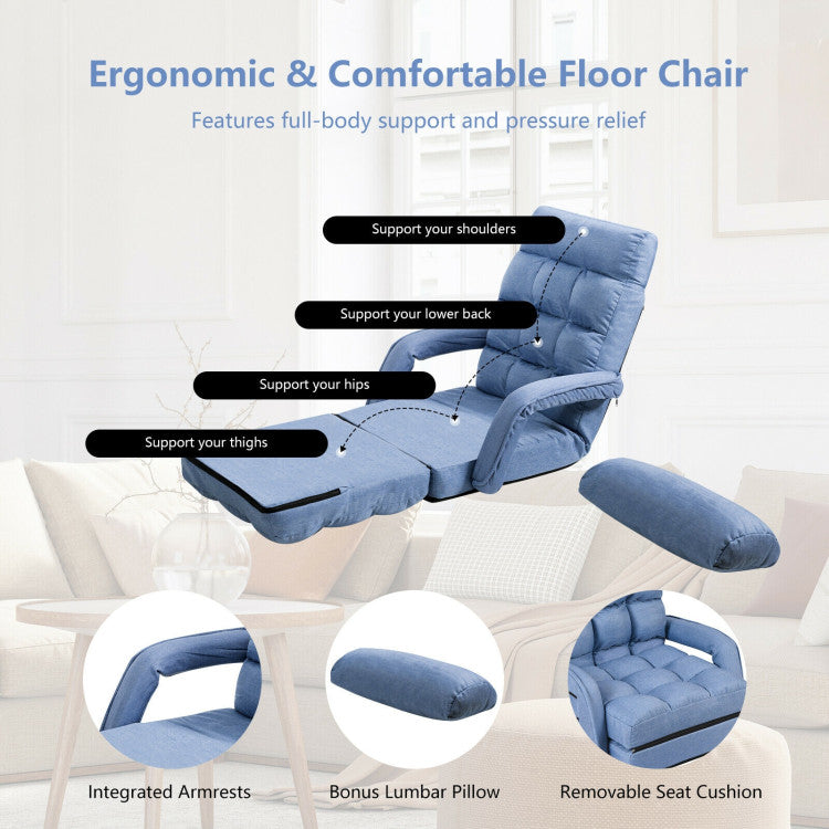 Ergonomic Design for Full-Body Support: Embrace relaxation with integrated armrests and a detachable lumbar pillow. Our lounge chair ensures optimal comfort, relieving pressure and promoting a posture-perfect experience. Unwind in style!