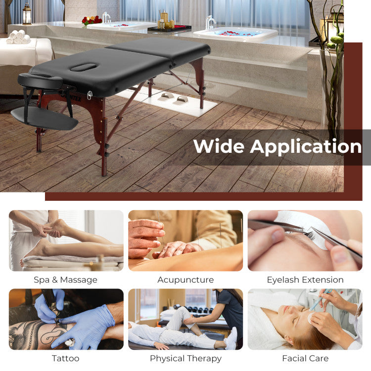 Wide Application: From spa and massage to acupuncture, eyelash extensions, tattoo sessions, physical therapy, and facial care. The waterproof and oil-proof PU cover ensures durability, making our esthetician bed a versatile choice for various professional applications.