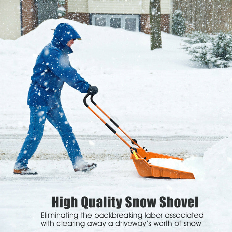 Effortless Snow Removal: Tackle winter with ease using our snow pusher with a spacious 24" x 26" x 9.5" shovel plate, ensuring efficient snow clearance in one go. Push away snow effortlessly, saving you time and making it a breeze to handle snow pile-ups.