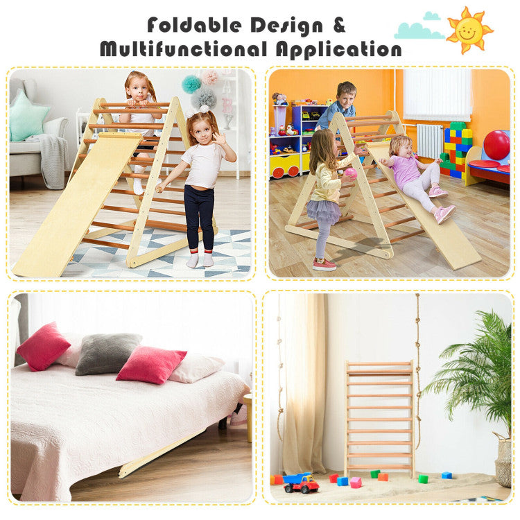 Smart, Space-Saving Design: Experience the convenience of our Foldable Triangle Climber. Easily reduce its size for storage without compromising on the fun. Rounded corners ensure safety, and the waterproof surface guarantees hassle-free cleaning. Gift your child a world of play that's as practical as it is exciting!