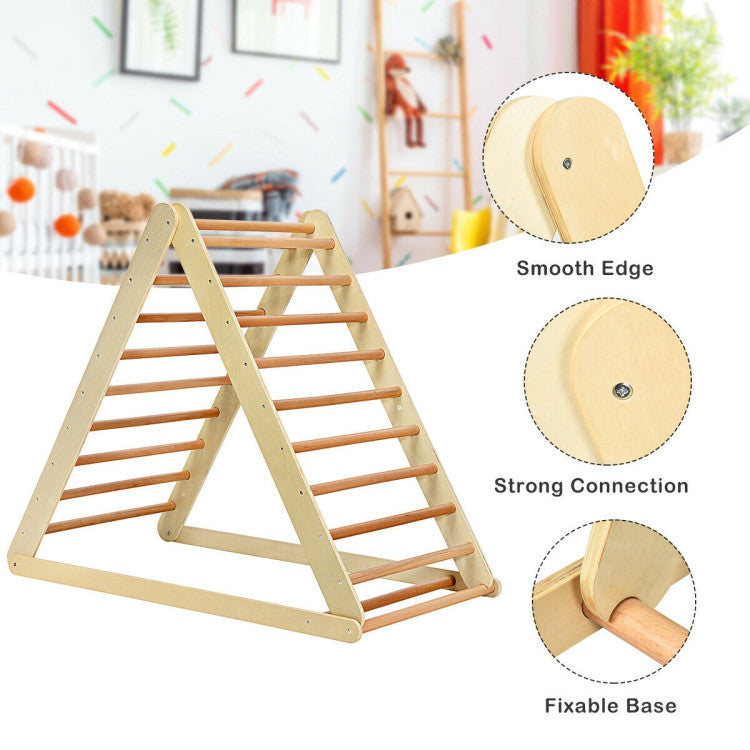 Safety First, Play Always: Invest in your child's safety with our meticulously crafted Triangle Climber. ASTM-certified and flawlessly detailed, every corner is smooth and burr-free. Let your little one explore with confidence, knowing their playtime is secured with our safety guarantee!