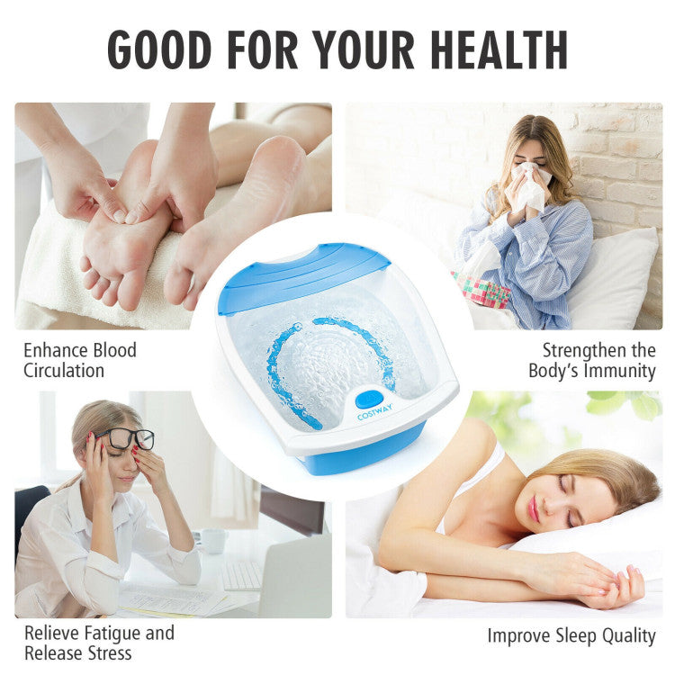 Great Gift: The body of the foot bath is made of high-quality plastic that is characterized by durability and aging resistance. (Note: water temperature does not exceed 110 ℉) Besides, with its simple and elegant appearance, it is good for personal use or as a gift for others.