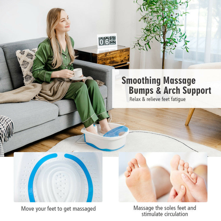 Comfortable Massage Nodes: The foot bath is designed with an ergonomic outline to fit feet well, and there exist lots of massage nodes on the massage arch to stimulate blood flow for better sleep and renewed energy. In addition, there are massage nodes in the middle for heel massage.