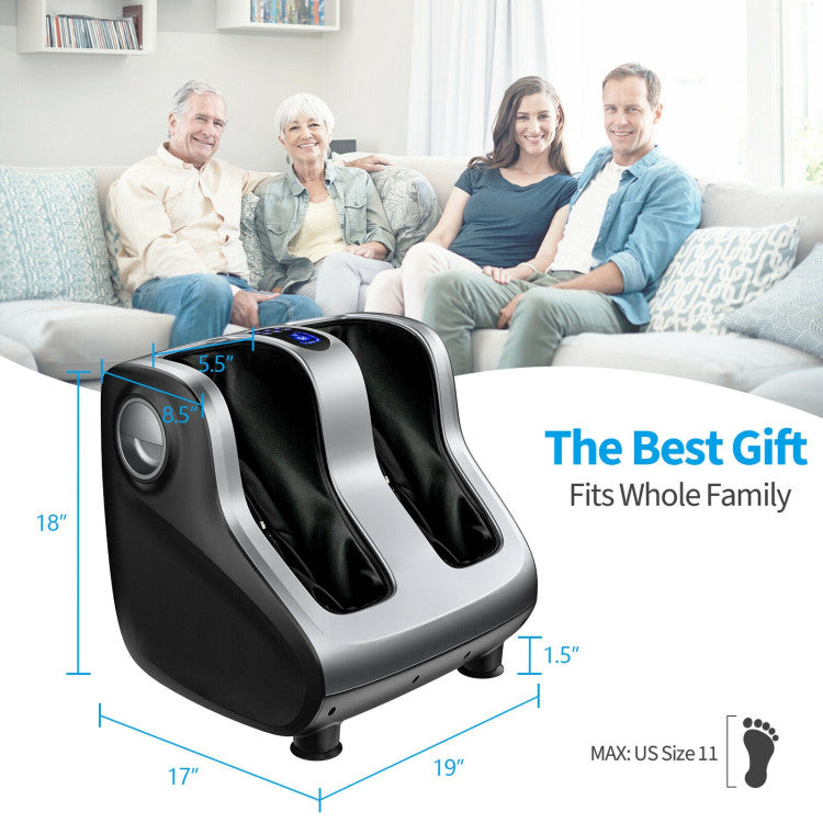 Fit All Size and Ideal Gift: The comfortable foot and calf massager can fit most foot sizes up to men size 11. The deep kneading massage can greatly relieve foot stiffness, relieve tired muscles or pain from plantar fasciitis, and improve sleep quality, so you can send it as a birthday, Christmas, Mother's Day, or Father's Day gift to your loved ones.