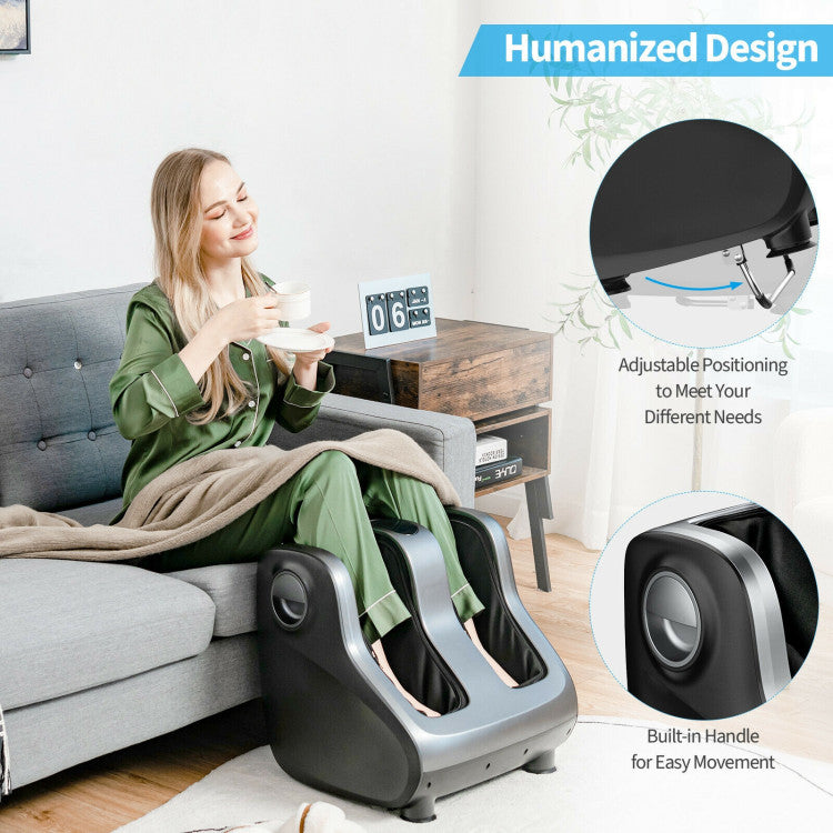 Humanized Design: The underside of the electric massager features an adjustable support bar helping tile the massager to the optimal position. Besides, there exist built-in handles for easy movement. And thanks to the detachable and machine-washable foot sleeves, you can keep a clean and healthy environment all the time.