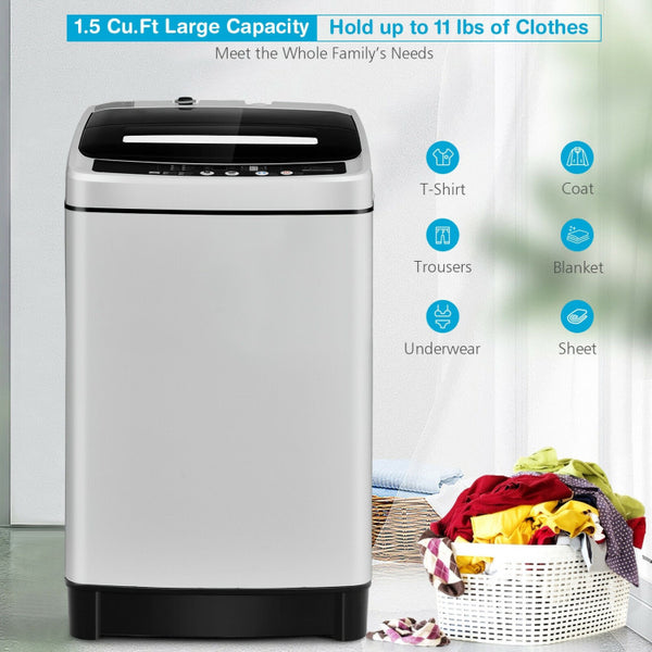Ample Capacity and Versatility: With its spacious stainless steel inner tub and robust motor, our washing machine can handle a generous load of up to 11 lbs, making it ideal for household use. It offers both washing and dehydration functions, allowing you to utilize it accordingly, depending on your needs.