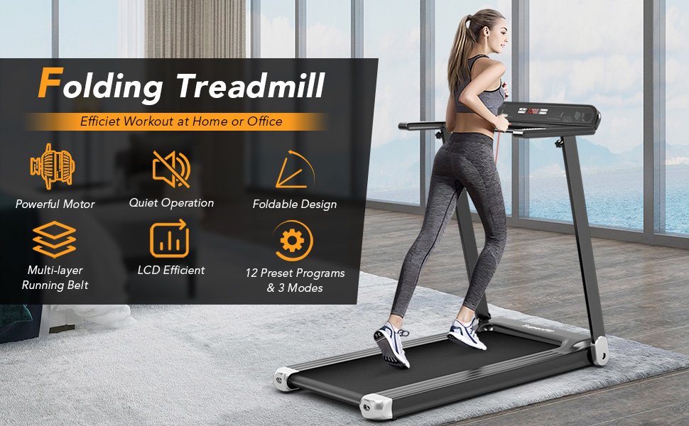 Quiet Running Experience: Equipped with a powerful motor, our electric treadmill allows you to adjust the speed from 0.6 MPH to 7.5 MPH. With 12 preset programs and 3 modes, you can customize your workout to achieve your fitness goals. Enjoy a quiet performance that won't disturb others while running.