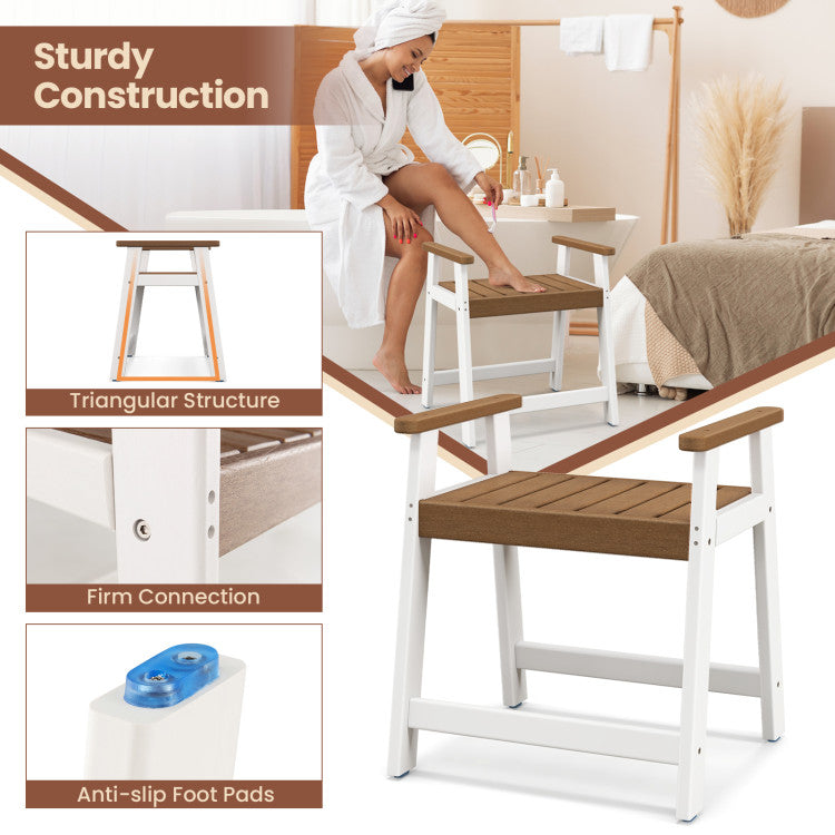 Sturdy and Secure Build: Featuring solid connections, our spa bath stool can support up to 330 lbs, ensuring a stable and secure seating experience. Non-slip rubber foot pads not only enhance stability but also protect your floors from scratches.