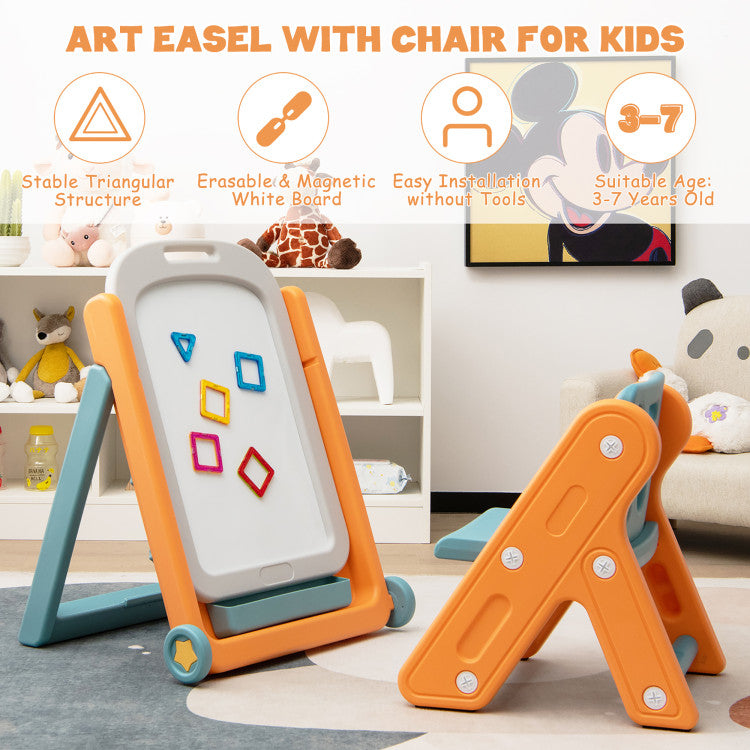 ● Promote Toddlers' Development: Elevate your toddler's creativity with our art easel and chair set, promoting early development and artistic expression.