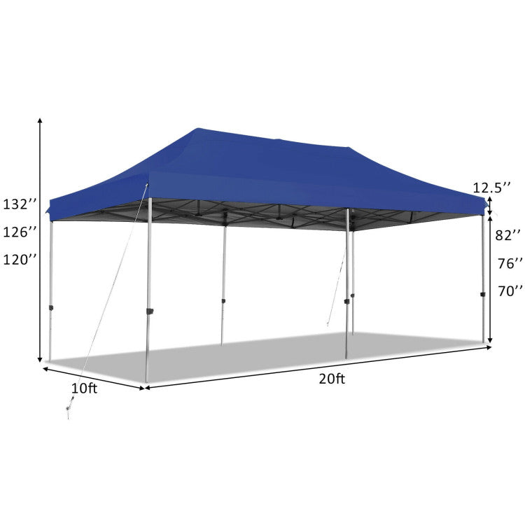 Robust Frame with Height Adjustment: The sturdy, rust-resistant steel frame offers unwavering support. Guy ropes and ground spikes provide added wind resistance. Plus, easily adjust the leg height to 70", 76", or 82" with no-pinch pushbuttons to suit your needs.