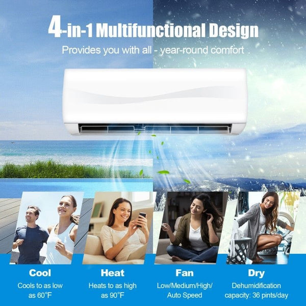 Multiple Modes and Speeds to Suit Your Needs: This powerful AC unit goes beyond the capabilities of a standard air conditioner as it offers 5 operation modes (cooling, heating, fan, and drying) and 4 speeds, providing comfortable airflow throughout the year. To save on electricity bills, you can activate the ECO mode.