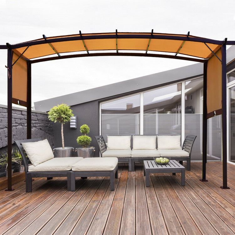 Exquisite Craftsmanship: Crafted from durable steel and polyester fabric, this retractable canopy shade showcases an elegant design that guarantees long-lasting performance. Its exceptional appearance is paired with exceptional weather resistance, ensuring a resilient and lightweight canopy solution that endures over time.